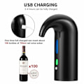 Miniatyrbillede 4 af 5: Elektrisk vinlufter hælder, smart automatisk vindispenser, filterlufter hælder og karaffeltud, med vakuum vinprop (Classic Black) Black