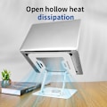 Miniatyrbilde 5 av 5: Bærbar PC-stativ med 360° roterende base, justerbart ergonomisk stativ (hvit) White