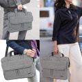 Miniatyrbillede 4 af 5: Laptop taske, Business Laptop tasker Aktentaske Kontor taske Laptop bæretaske Computer dokument taske til arbejde, skole, uni,  Grå-15,7  x 3,1  x 11,8 tommer Gray
