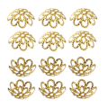 Miniatyrbilde 1 av 2: 10mm Gullfarget Blomsterperlehetter Hule Blomsterperlehetter for Smykkeproduksjon (Gull) Gold