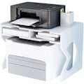 Miniatyrbillede 1 af 5: Printer Desktop Stativ, Skrivebordsarrangør Hvid med Opbevaring Kontorartikler Printer med Justerbare Fødder (18,5”x12,4”) 18.5x12.4x13