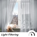 Miniatyrbilde 4 av 5: Set med 2 gardiner, transparente gardiner, ringgardiner, 260 x 140 cm