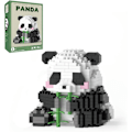 Miniatyrbillede 1 af 5: Mini Byggeklodser - Vinkende Panda, Festgaver - Mikro Klodser Panda Legetøj til Børn 6 7 8 9 10+, Mini Klodser Byggesæt (538 stk), Panda B-5