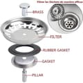 Miniatyrbilde 4 av 4: 2 stk. kjøkkenvaskfilter i rustfritt stål, vaskestopper, kjøkkenvaskfilterdeksel, vaskestopper i rustfritt stål, diameter 79 mm