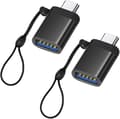 Pikkukuva 1 / 5: USB C - USB 3.0 -sovitin (2 kpl), USB-C - USB-A -naaras OTG -sovitin, yhteensopiva USB Type C -sovitin, musta