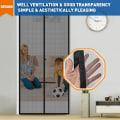 Miniatyrbillede 3 af 5: Magnetisk fluenetdør 100 x 210 cm, fluenet til døre i glasfiber, myggenet i mesh, ridsefast, grå