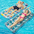 Miniatyrbillede 5 af 5: Pakke Oppustelig Pool Flydemadras, Kæmpe Pool Flydere Voksenstørrelse med Hovedstøtte, Sø Flydende Tømmerflåde Vand Lounger, Multifunktionelle Svømmepool Flydende Legetøj