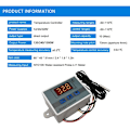 Miniatyrbillede 3 af 5: XH-W3002 110V-220V -50~110℃ Digitalt display temperaturstyringsswitch  Akvarium Inkubator Temperaturregulator med 1 meter vandtæt sonde