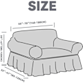 Miniatyrbillede 2 af 5: Loveseat Betræk 1 Del til 2-Pude Sofa med Skørt, Holdbar Vaskbar Høj Elastisk Strækbar (2-Sæders, Grå)