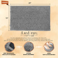 Miniatyrbillede 2 af 5: Ekstra blødt bademåtte-tæppe til badekar, 1'' Chenille Mikrofiber Material, Superabsorberende Shaggy Bademåtte (40 x 60 cm, Lysegrå) Light Grey