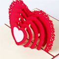 Pikkukuva 4 / 5: Sydämenmuotoinen ystävänpäivän 3D-popup-onnittelukortti kirjekuorilla, 3D-käsintehdyt sydänkortteja