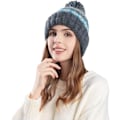 Miniatyrbilde 1 av 5: Strikket Beanie-lue for Kvinner Trendy Varm Strikket Lue Høst Vinter Fuzzy Kaldt Værs Beanies Utendørs Dame Skallelue, Grå