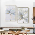Miniatyrbild 4 av 5: Blommig Canvas Konst Abstrakt Målning Tryck Fjäder Dekoration Bild för Vardagsrum Nordisk Heminredning Vägg Affisch 50*70cm