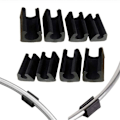 Miniatyrbillede 4 af 5: 32 stk. stolben gliderrør endehætte bufferhætte stopper møbel gulvbeskytter U-form plastik stolkapper (10mm, sort) Black 10mm