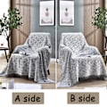Miniatyrbild 5 av 5: Soffa filt 130 x 180 cm vändbar mångsidig soffa filt gosig filt överkast för soffa, fåtölj och enkelsäng white+grey 130*180cm