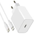 Ultra Rask 20W iPhone Lader USB-C til Lightning kabel