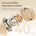 Miniatyrbild 5 av 5: Over-The-Head Fällbar Justerbar Headset, Bärbar Lång Uthållighet Trådlöst Kort, Dubbel Stereo Brusreducerande Headset-Yunyan Vit
