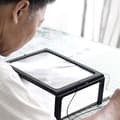 Miniatyrbilde 5 av 5: 3X Stor Fullside Forstorrelsesglass for Leseside Forstørrer Håndfri Rektangulær Leselupe med LED-lys