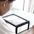 Pikkukuva 5 / 5: 3X Suuri Sivun Suurennuslasi Lukemiseen Sivun Suurennuslasi Hands Free Suorakulmainen Lukusuurennuslasi LED-valoilla