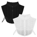 Miniatyrbilde 1 av 5: Kvinners avtakbar krage 2 stk, avtakbar jakkeslag choker halskjede skjorte falsk falsk krage bluse sammenleggbar design for kvinner jenter flerfarget