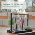 Miniatyrbilde 5 av 5: Alt-i-ett flaskeholder for SodaStream - avløpsstativ for alle typer flasker drikke- og babyflasker - universell tørkestativ (metall, svart) black