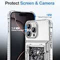 Pikkukuva 4 / 7: iPhone 16 Pro Max -kotelo lompakko läpinäkyvä luottokorttipidike korttipaikka kääntökansi iskunkestävä suojakotelo kova kuori läpinäkyvä iphone 16pro max