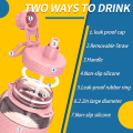 Pikkukuva 4 / 5: Motivoiva vesipullo oljella, 1L/2L urheiluvesipullot aikamerkinnällä, BPA-vapaa vuototiivis kestävä (vaaleanpunainen) Pink