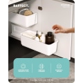 Miniatyrbilde 2 av 5: 2 stk uttrekkbare skuffer under vask skap arrangører veggmontert skyveoppbevaringskurver for krydder dusj pantry forsyninger (hvit) White