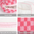 Miniatyrbild 2 av 5: Sanitetsbindesförvaringsväska, Menstruationsbindesdragkedja Väska Rutig Bärbar Periodväska Trosskydd, Tamponförvaringspåse - Rosa