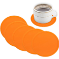Miniatyrbillede 1 af 5: Drikkeunderlag Sæt med 6, Silikone Skridsikre Vaskbare Kopmåtter Underlag til Drikke Hjem og Udendørs (Orange)