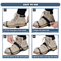 Miniatyrbilde 2 av 5: Crampons Ice Cleats for Shoes Boots Anti Slip Ice Grips Traction Cleats Grippers med 11 Stål Pigger for Vinter Gåing Klatring Fotturer Isfiske L L