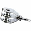 Miniatyrbillede 5 af 5: 2 stk. dobbelt remskiveblok i 304 rustfrit stål kran drejelig krog dobbelt remskive rullebelastning (M20) M20