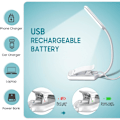 Miniatyrbilde 3 av 5: 9 LED-leselampe, oppladbar leselampe i 3 lysstyrkemoduser (kjølig hvit/varm gul), (svart) Black