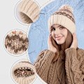 Miniatyrbilde 4 av 5: Strikket Beanie-lue for Kvinner Trendy Varm Strikket Lue Høst Vinter Fuzzy Kaldt Værs Beanies Utendørs Dame Skallelue, Grå