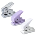 Miniatyrbillede 1 af 5: 3 stk. enkelt hulstans, mini hulmaskine med kapacitet til 10 ark, enkelt hulstans til papir, 3 farver