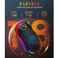 Miniatyrbilde 3 av 5: Håndvarmere oppladbare med lys (7 farger), 10000mah luminescens elektrisk håndvarmer, (13-18 timer) Black