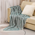 Miniatyrbillede 2 af 4: Kælen blødt tæppe, sengetæppe, sofa, uldtæppe, tæppe, sofatæppe, fluffy sofatæppe, merino tæppe, fluffy varmt plaid green 130*220cm