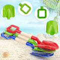 Miniatyrbillede 2 af 5: Haveredskaber med træhåndtag, plantesæt til baghaven, robust skovl til udgravning, slidstærk ABS-plastspade - 3 stk. (rød, blå, grøn)