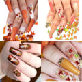 Pikkukuva 3 / 5: Vaahteranlehti kynsien glitter-paljetit 3D syksy holografinen glitter syksyn lehdet kynsien taidehiutaleet 6 väriä laser kiitospäivä DIY-käsityöt (tyyli A) 1