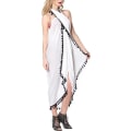 Miniatyrbilde 4 av 5: Kvinners strand lange sarong badedrakt med dusk white+black