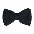 Miniatyrbillede 1 af 5: Mænds Forbundne Butterfly Justerbar Hals Solid Farve Strikket Butterfly Black