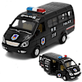 Pikkukuva 1 / 5: Uusi seosvetävä 1:32 ambulanssipakettiauto, pelastusajoneuvolelut, lasten pakettiautolelut, simulaatioääni ja valo Leikkiautot black