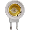 Miniatyrbillede 3 af 5: LED-lampe E27 han-stiktype EU-stikadapterkonverter til pæreholder med tænd/sluk-knap (hvid*2)