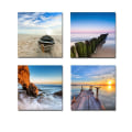 Miniatyrbild 1 av 5: Seaview Modern 4-delad sträckt och inramad Seascape Giclee Canvas Prints Konstverk Landskap Ocean Sea Beach Bilder Målningar på Canvas Väggkonst