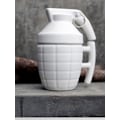 Miniatyrbilde 1 av 5: Morsom Granat Krus - Frokostkopp, Kaffe og Te i Keramikk - Kopp i Form av en Granat med Deksel - Original og Morsom Gaveidé (Hvit) White
