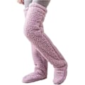 Miniatyrbillede 1 af 2: Teddy Legs Strømper, Hyggelige Strømper, Over Knee Høj Fuzzy Plys Tøffel Strømper, Varmt Over Knee Fodtøj, Fuzzy Ben, Lange Fuzzy Strømper purple