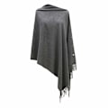 Miniatyrbillede 1 af 2: Dame Poncho Tørklæde med Knapper Frynser Kappe Tæppe Cashmere Blanding Blød Varm Multifunktionel til Forår Efterår Vinter grey 68X200cm