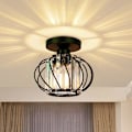 Miniatyrbillede 1 af 5: Moderne Krystal Loftlampe - Mini Halvmonteret Belysning LED Krystal Lysekroner Armatur til Køkken Spisestue Stue - Sort
