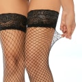 Miniatyrbillede 3 af 3: Fiskenet Hold Up Strømper - Dame Blonder Net Strømper Lingerie Lårhøje Strømper