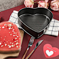 Miniatyrbilde 2 av 5: 2 stk hjerteformet springformform 9 tommer nonstick hjerte ostekakeform, stor hjertekakeform, valentinsdagsbaking